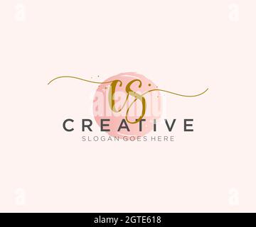 CS feminine Logo Schönheit Monogramm und elegantes Logo-Design, Handschrift Logo der ursprünglichen Signatur, Hochzeit, Mode, Blumen und botanischen mit kreativen Stock Vektor