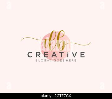 DB feminine Logo Schönheit Monogramm und elegantes Logo-Design, Handschrift Logo der ursprünglichen Signatur, Hochzeit, Mode, Blumen und botanischen mit kreativen Stock Vektor