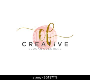 CF feminine Logo Schönheit Monogramm und elegantes Logo-Design, Handschrift Logo der ursprünglichen Signatur, Hochzeit, Mode, Blumen und botanischen mit kreativen Stock Vektor