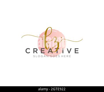 FZ feminine Logo Schönheit Monogramm und elegantes Logo-Design, Handschrift Logo der ursprünglichen Signatur, Hochzeit, Mode, floral und botanisch mit kreativen Stock Vektor