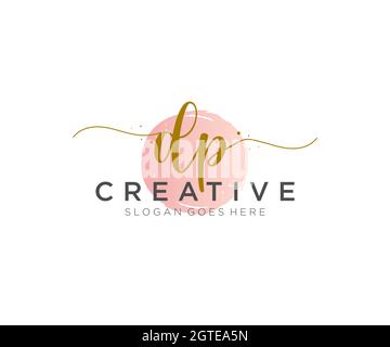 DP feminine Logo Schönheit Monogramm und elegantes Logo-Design, Handschrift Logo der ursprünglichen Signatur, Hochzeit, Mode, Blumen und botanischen mit kreativen Stock Vektor