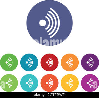 Symbole für Wireless-Netzwerk-Symbolsatz Stock Vektor