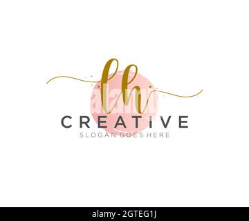 LH feminine Logo Schönheit Monogramm und elegantes Logo-Design, Handschrift Logo der ursprünglichen Signatur, Hochzeit, Mode, Blumen und botanischen mit kreativen Stock Vektor