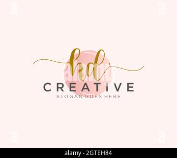 HD feminine Logo Schönheit Monogramm und eleganten Logo-Design, Handschrift Logo der ursprünglichen Signatur, Hochzeit, Mode, Blumen und botanischen mit kreativen Stock Vektor