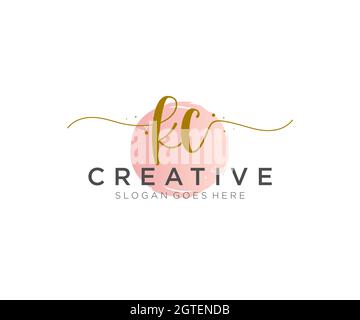 KC feminine Logo Schönheit Monogramm und elegantes Logo-Design, Handschrift Logo der ursprünglichen Signatur, Hochzeit, Mode, floral und botanisch mit kreativen Stock Vektor