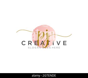 PJ feminine Logo Schönheit Monogramm und elegantes Logo-Design, Handschrift Logo der ursprünglichen Signatur, Hochzeit, Mode, Blumen und botanischen mit kreativen Stock Vektor
