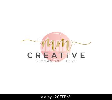 MM feminine Logo Schönheit Monogramm und elegantes Logo-Design, Handschrift Logo der ersten Unterschrift, Hochzeit, Mode, Blumen und botanischen mit kreativen Stock Vektor