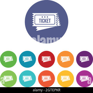 Circus-Show-Tickets Symbole setzen Stock Vektor