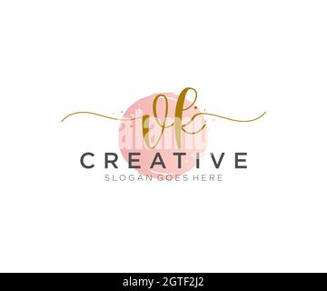 VK feminine Logo Schönheit Monogramm und elegantes Logo-Design, Handschrift Logo der ursprünglichen Signatur, Hochzeit, Mode, Blumen und botanischen mit kreativen Stock Vektor