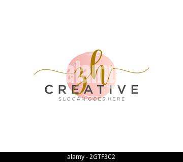 ZH feminine Logo Schönheit Monogramm und elegantes Logo-Design, Handschrift Logo der ursprünglichen Signatur, Hochzeit, Mode, floral und botanisch mit kreativen Stock Vektor