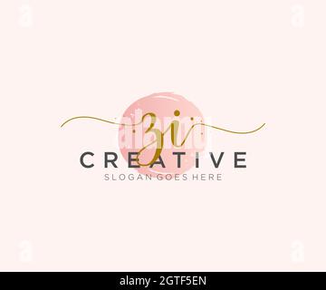ZI feminine Logo Schönheit Monogramm und elegantes Logo-Design, Handschrift Logo der ursprünglichen Signatur, Hochzeit, Mode, floral und botanisch mit kreativen Stock Vektor
