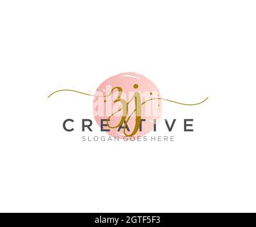 ZJ feminine Logo Schönheit Monogramm und elegantes Logo-Design, Handschrift Logo der ursprünglichen Signatur, Hochzeit, Mode, Blumen und botanischen mit kreativen Stock Vektor