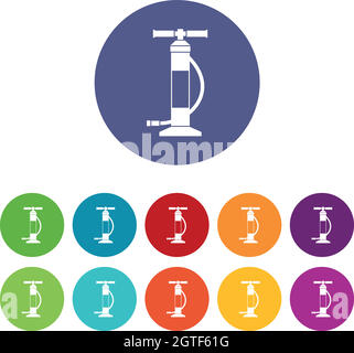 Symbole für Handluftpumpen-Set Stock Vektor