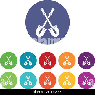 Schaufeln setzen Symbole Stock Vektor