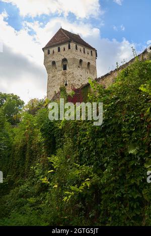 19. September 2021, Sighisoara, Rumänien: Bilder mit der einzigen bewohnten mittelalterlichen Zitadelle Europas, Sighisoara, die zum UNESCO-Weltkulturerbe gehört Stockfoto