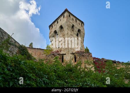 19. September 2021, Sighisoara, Rumänien: Bilder mit der einzigen bewohnten mittelalterlichen Zitadelle Europas, Sighisoara, die zum UNESCO-Weltkulturerbe gehört Stockfoto