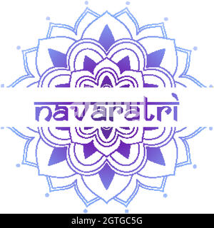 Posterdesign für Navaratri mit Mandala-Muster Stock Vektor