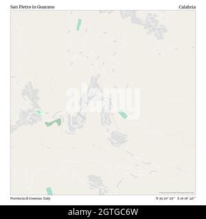 San Pietro in Guarano, Provincia di Cosenza, Italien, Kalabrien, N 39 20' 29'', E 16 18' 46'', map, Timeless Map veröffentlicht im Jahr 2021. Reisende, Entdecker und Abenteurer wie Florence Nightingale, David Livingstone, Ernest Shackleton, Lewis and Clark und Sherlock Holmes haben sich bei der Planung von Reisen zu den entlegensten Ecken der Welt auf Karten verlassen.Timeless Maps kartiert die meisten Orte auf der Welt und zeigt die Verwirklichung großer Träume Stockfoto