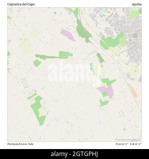 Caprarica del Capo, Provincia di Lecce, Italien, Apulien, N 39 55' 0'', E 18 21' 0'', map, Timeless Map veröffentlicht im Jahr 2021. Reisende, Entdecker und Abenteurer wie Florence Nightingale, David Livingstone, Ernest Shackleton, Lewis and Clark und Sherlock Holmes haben sich bei der Planung von Reisen zu den entlegensten Ecken der Welt auf Karten verlassen.Timeless Maps kartiert die meisten Orte auf der Welt und zeigt die Verwirklichung großer Träume Stockfoto