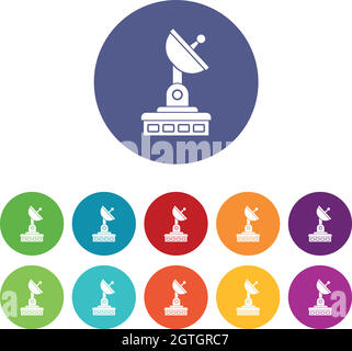 Symbole für Satellitenschüssel Stock Vektor