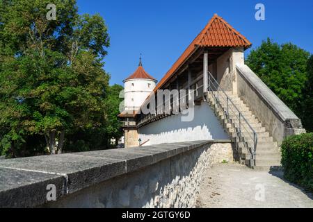 Historische Stadtmauer von Nördlingen (Bayern, Deutschland) Stockfoto