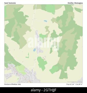 Sant'Antonio, Provinz Modena, Italien, Emilia-Romagna, N 44 25' 59'', E 10 58' 0'', map, Timeless Map veröffentlicht im Jahr 2021. Reisende, Entdecker und Abenteurer wie Florence Nightingale, David Livingstone, Ernest Shackleton, Lewis and Clark und Sherlock Holmes haben sich bei der Planung von Reisen zu den entlegensten Ecken der Welt auf Karten verlassen.Timeless Maps kartiert die meisten Orte auf der Welt und zeigt die Verwirklichung großer Träume Stockfoto