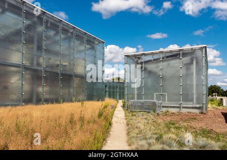 Glasboxen des Neuen Schlesischen Museums, Katowice, Polen Stockfoto