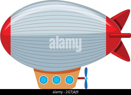 Ein großer grauer und roter Blimp Stock Vektor