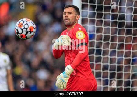 Leeds, Großbritannien. Oktober 2021. Ben Foster #1 von Watford während des Spiels in Leeds, Großbritannien am 10/2/2021. (Foto von James Heaton/News Images/Sipa USA) Quelle: SIPA USA/Alamy Live News Stockfoto