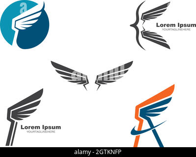 Abbildung des Symbols „Wings Logo“ für Symbole Stock Vektor
