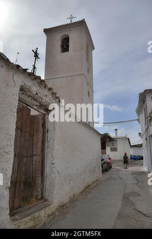 kirche eines Dorfes von La Taha in der Alpujarra Stockfoto