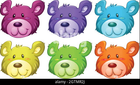 Niedliche Bärenköpfe Stock Vektor