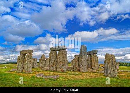 Stonehenge Stone Circle auf der Salisbury Plain in Wiltshire, England. Stockfoto