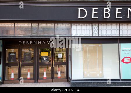 Debenhams-Niederlassung wurde geschlossen, nachdem sie 2021 aus dem Geschäft gegangen war Stockfoto