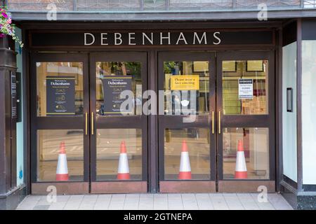 Debenhams-Niederlassung wurde geschlossen, nachdem sie 2021 aus dem Geschäft gegangen war Stockfoto