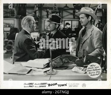 FRANK MORGAN SPENCER TRACY und CLARK GABLE in BOOM TOWN 1940 Regisseur JACK CONWAY Drehbuch John Lee Mahin nach einer Geschichte von James Edward Grant Gilbert Adrian Musik Franz Waxman Metro Goldwyn Mayer Stockfoto