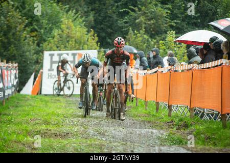 Der Belgier Michael Vanthourenhout im Einsatz beim Elite-Rennen der Herren des 'Berencross Meulebeke' Cyclocross Cycling Even, dem vierten Rennen ( Stockfoto