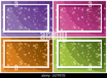 Vier Hintergrundvorlagen in verschiedenen Farben Stock Vektor