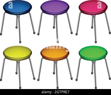 Sechs bunte Stände Stock Vektor