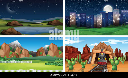Szenenbilder in Naturumgebung Stock Vektor