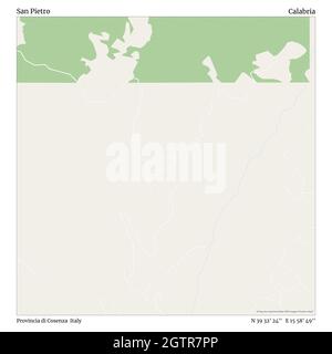 San Pietro, Provincia di Cosenza, Italien, Kalabrien, N 39 32' 24'', E 15 58' 49'', map, Timeless Map veröffentlicht im Jahr 2021. Reisende, Entdecker und Abenteurer wie Florence Nightingale, David Livingstone, Ernest Shackleton, Lewis and Clark und Sherlock Holmes haben sich bei der Planung von Reisen zu den entlegensten Ecken der Welt auf Karten verlassen.Timeless Maps kartiert die meisten Orte auf der Welt und zeigt die Verwirklichung großer Träume Stockfoto