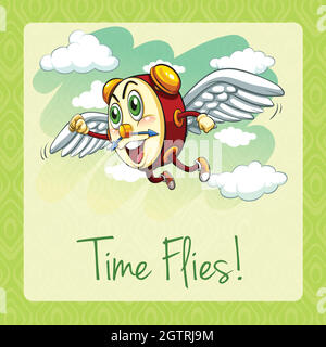 Alte Redewendung die Zeit vergeht Stock Vektor
