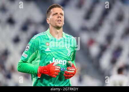 Turin, Italien. September 2021. Wojciech Szczesny von Juventus FC in Aktion gesehen während der UEFA Champions League 2021/22 Gruppenphase - Gruppe H Fußballspiel zwischen Juventus FC und Chelsea FC im Allianz Stadium in Turin.(Endstand; Juventus FC1:0 Chelsea FC) (Foto von Fabrizio Carabelli/SOPA Images/Sipa USA) Quelle: SIPA USA/Alamy Live News Stockfoto