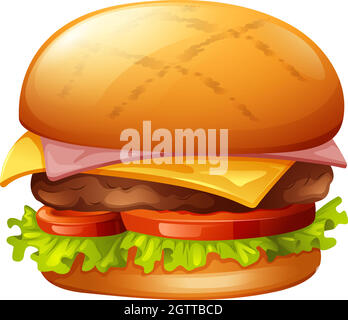 Fleischburger auf Weiß Stock Vektor