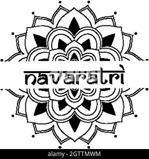 Posterdesign für Navaratri mit Mandala-Muster Stock Vektor