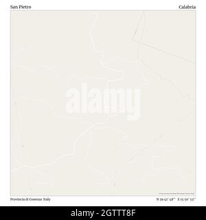 San Pietro, Provincia di Cosenza, Italien, Kalabrien, N 39 41' 48'', E 15 50' 53'', map, Timeless Map veröffentlicht im Jahr 2021. Reisende, Entdecker und Abenteurer wie Florence Nightingale, David Livingstone, Ernest Shackleton, Lewis and Clark und Sherlock Holmes haben sich bei der Planung von Reisen zu den entlegensten Ecken der Welt auf Karten verlassen.Timeless Maps kartiert die meisten Orte auf der Welt und zeigt die Verwirklichung großer Träume Stockfoto