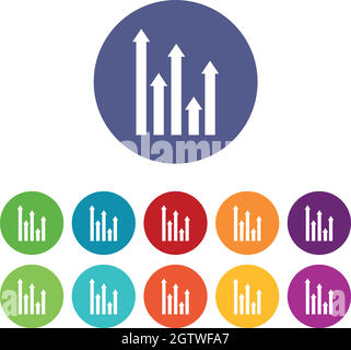 Oben wachsende Pfeile setzen Symbole Stock Vektor