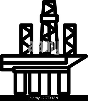 Symbol Für Die Ölmeerplattform Stock Vektor