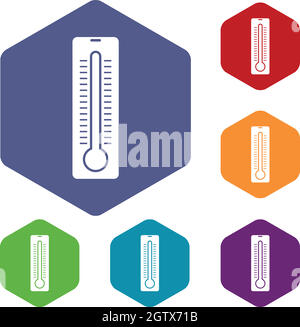 Thermometer Icons set Stock Vektor