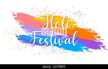 Holi Festival Poster Design mit buntem Hintergrund Stock Vektor